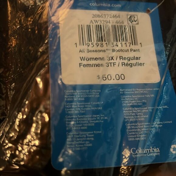 NWT Columbia All Seasons Bootcut Pant Pants Navy Sz 3X Plus Size 24 - Picture 13 of 16